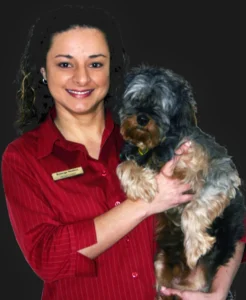 Solange Newton with Cino Newton when employed with the veterinary team at Animal Emergency Service